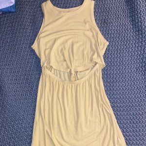 Aerie summer dress, open belly, yellow, size small, mid length